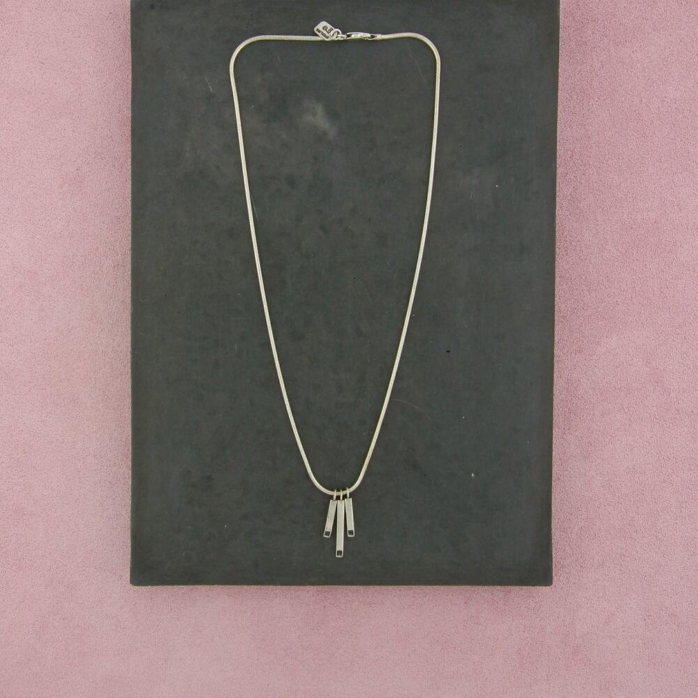 sterling silver vintage bar drop necklace size 16in
